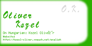 oliver kszel business card